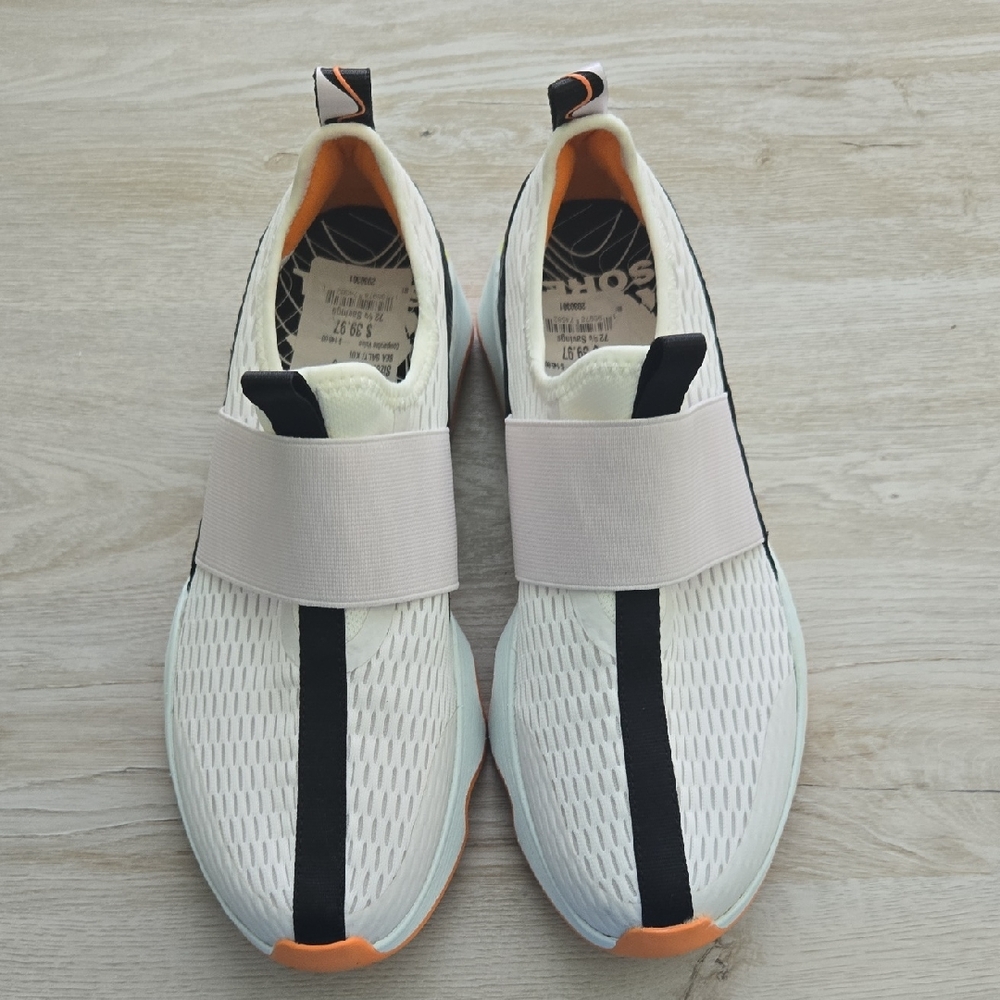 Sorel White and Black Sneakers with Modern Slip-On Design